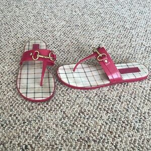 Coach Hot Pink Jelly Slip In Sandals